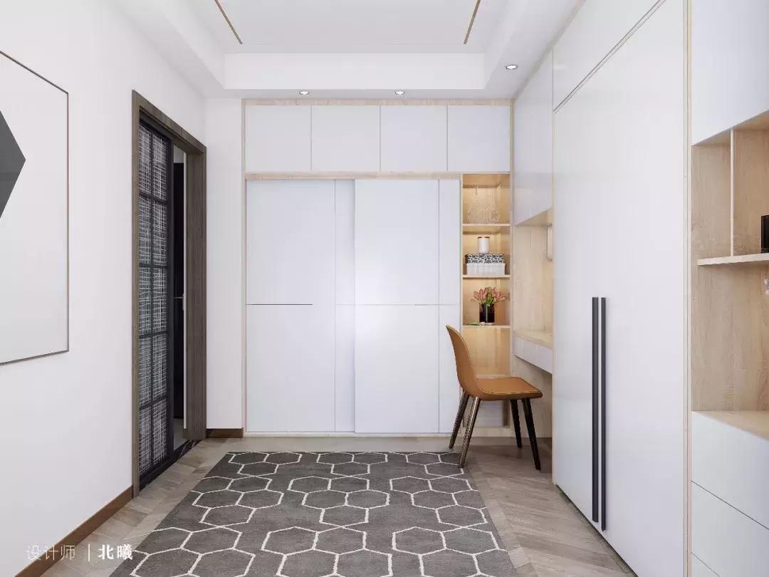 装修108平衣帽间2室一厅,126平主卧带衣帽间和卫生间效果图