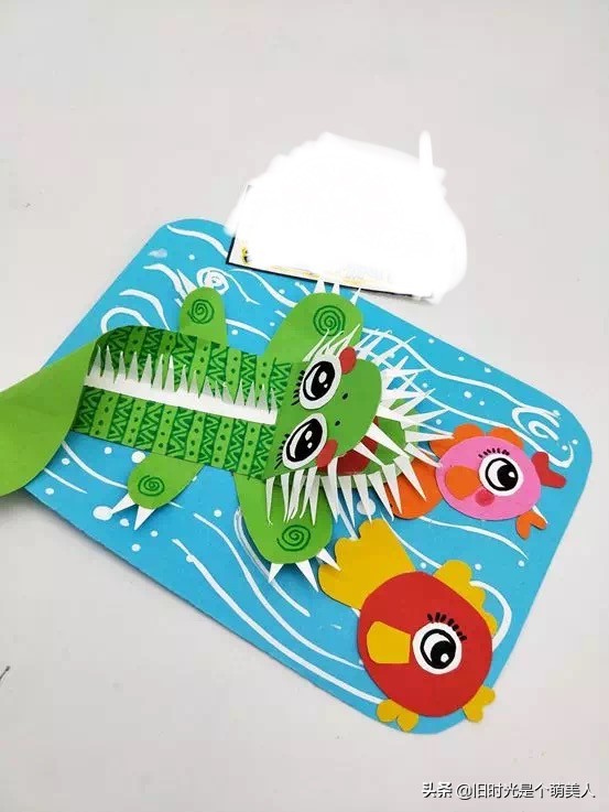 简单画大鳄鱼,儿童画大鳄龟