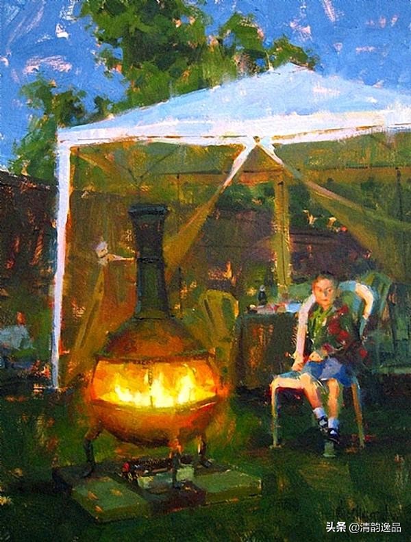 美国艺术家乔biwler油画作品赏析,丽莎印象派油画欣赏