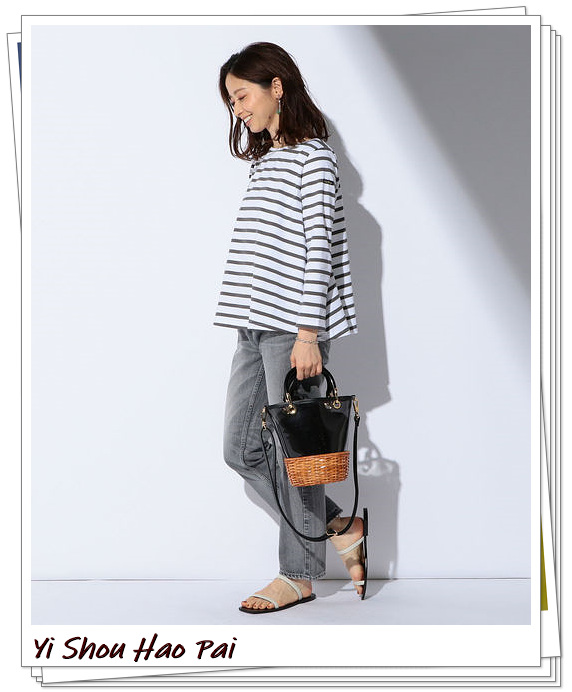 横条纹长款上衣怎么搭,横条纹长袖上衣外搭