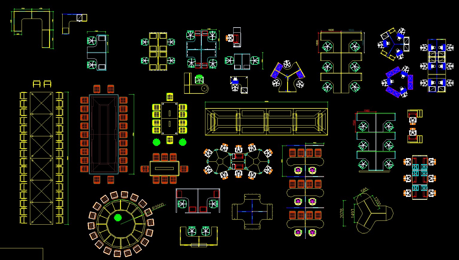 办公室装修设计cad图纸功能分布图,室内设计办公室会议室装修效果图