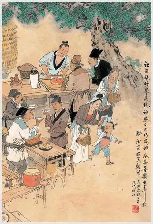 100首诗词100张风俗图太美了,100幅中国古风俗画