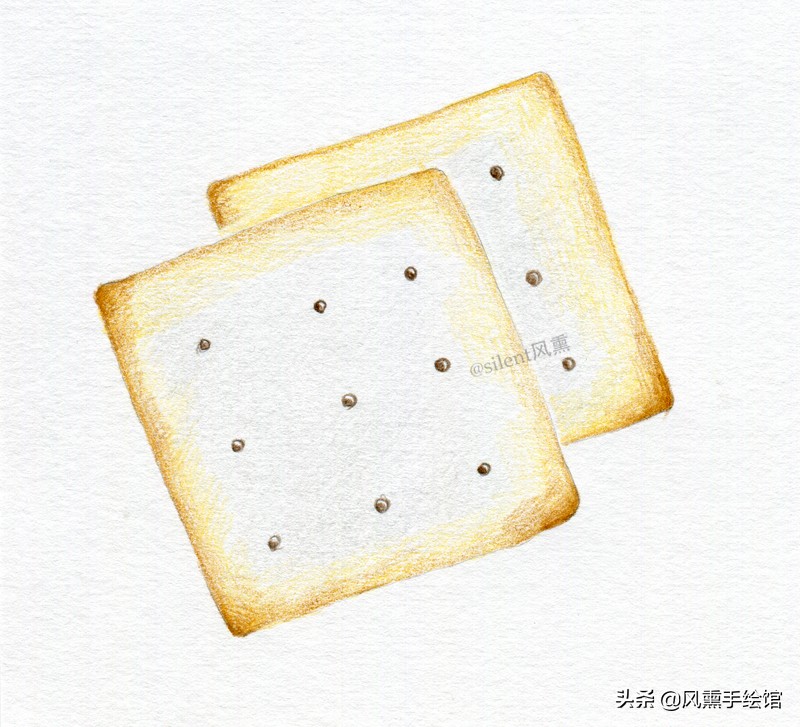 彩铅画小饼干教程,彩铅画渣教程