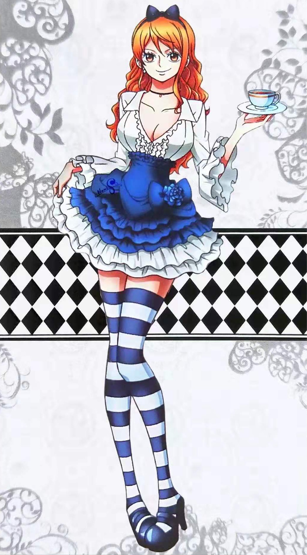 海贼王娜美的所有装扮,海贼王娜美穿蓝裙子