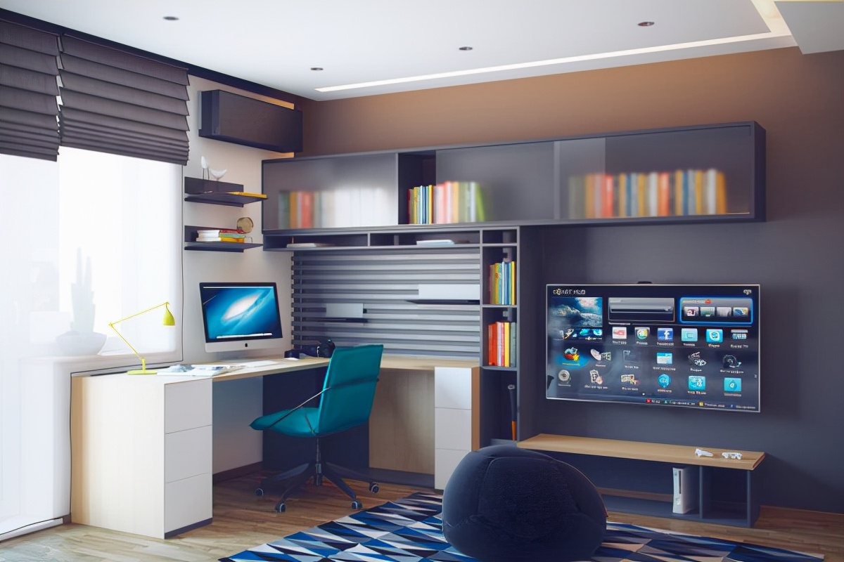 高中生青少年卧室装修效果图,男孩青少年卧室布置效果图大全