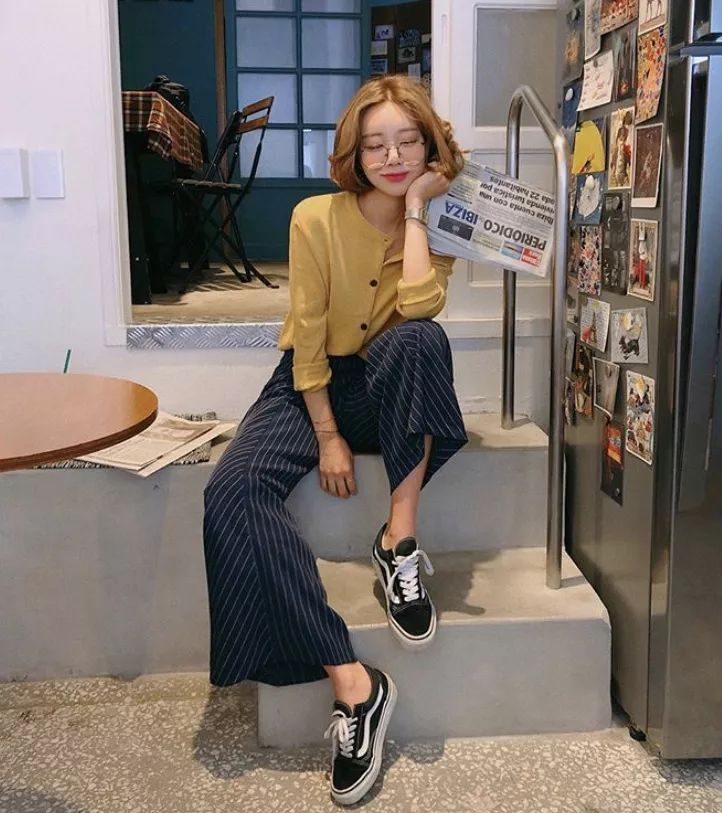 奶奶衫直筒裤搭配图,奶奶衫最洋气的搭配