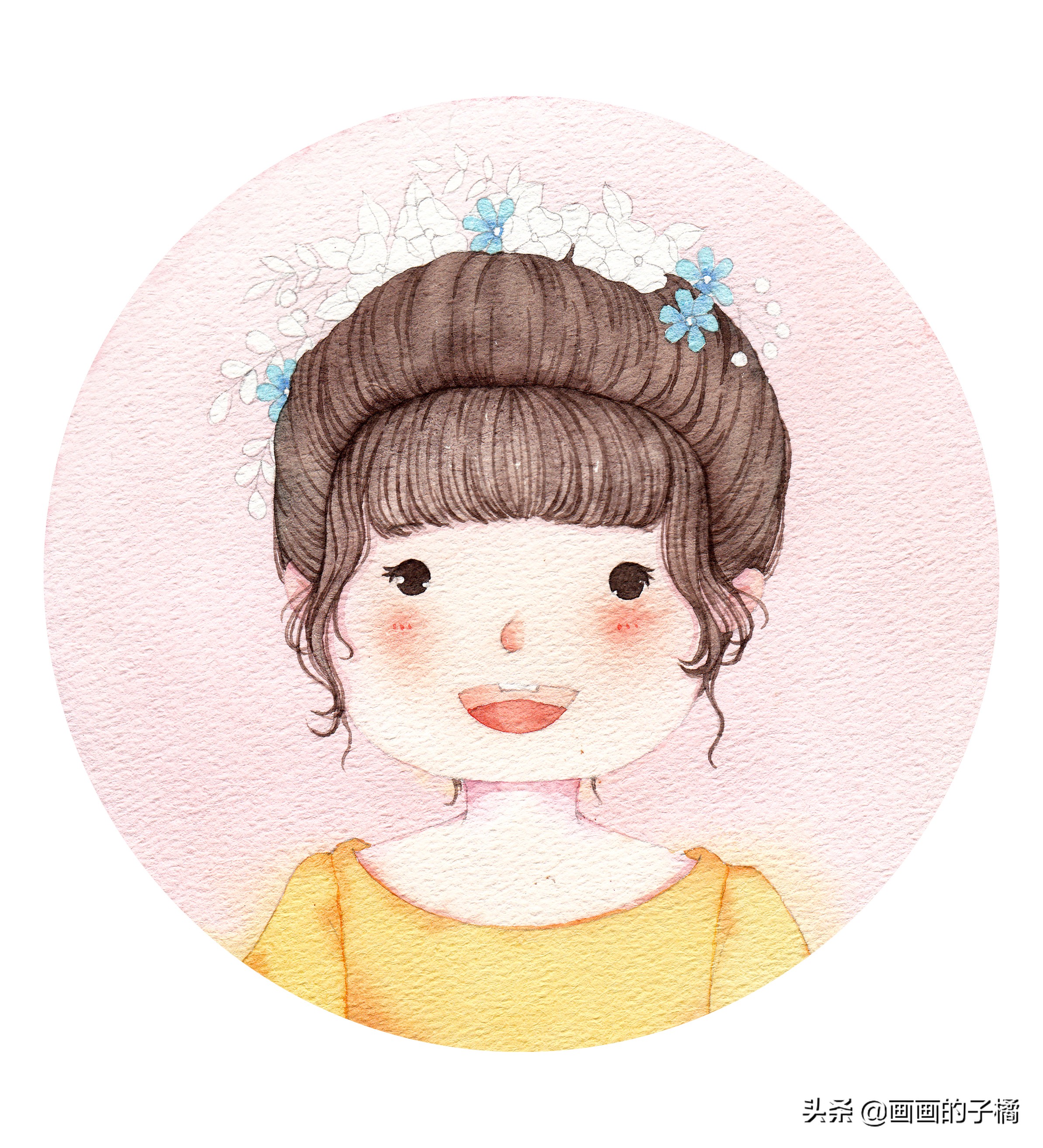 高清唯美手绘头像水彩,水彩画头像画法技巧