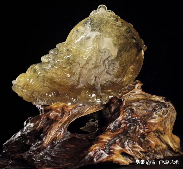 黄水发晶精品,绿发晶艺术品珍藏品图片