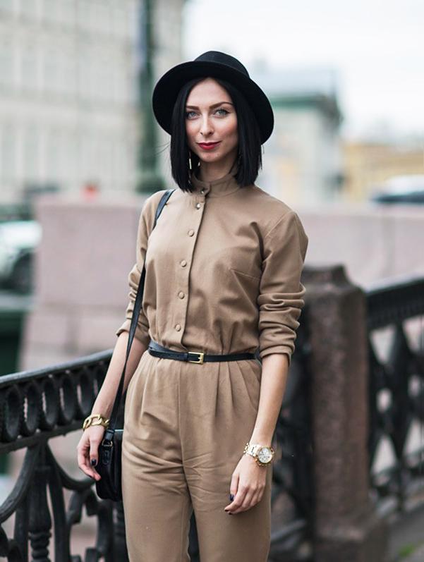 复古毛呢大檐帽搭配,法式大檐帽秋冬