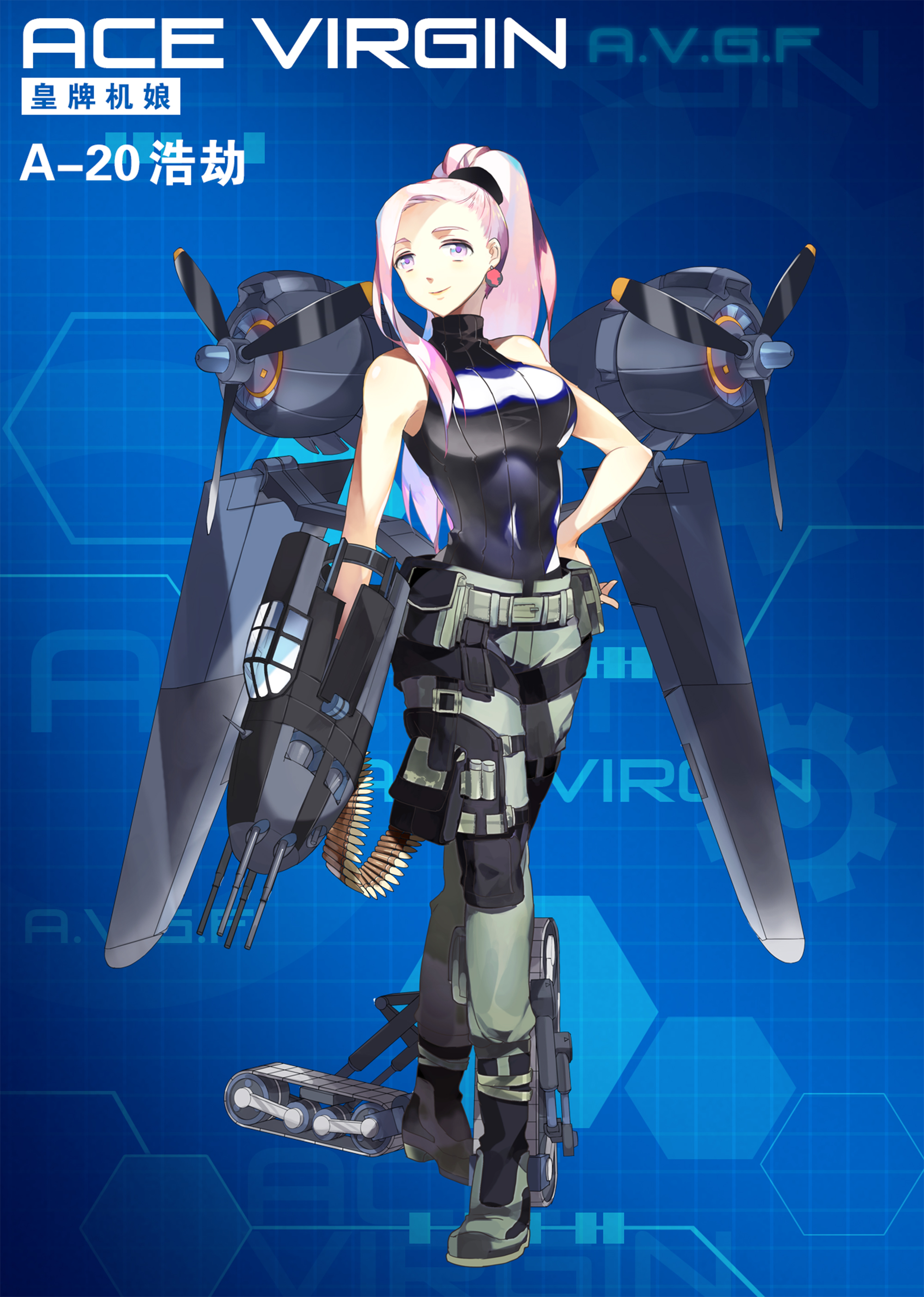 《苍穹战线》超过百种萌点各异的机娘，精美立绘原画插画卡牌欣赏