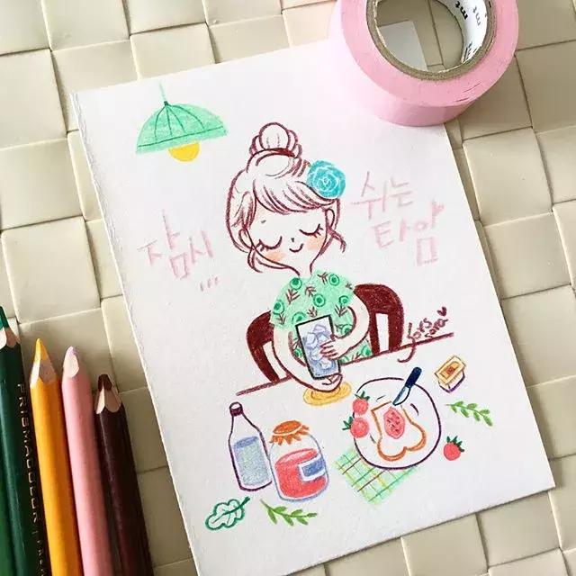 哈士奇的简笔画图片用彩铅画的,儿童彩铅简笔画6-12岁美观小人