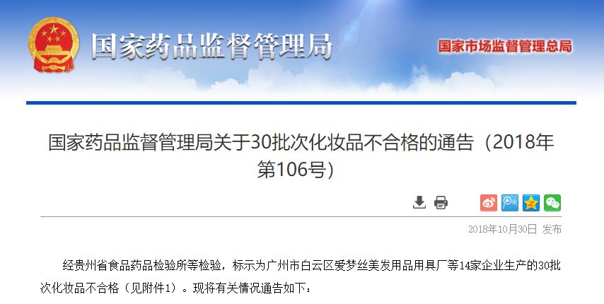 30批次化妆品不合规,22批次不合格化妆品曝光