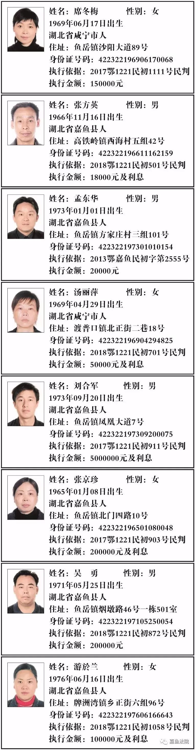 欠钱名单2020湖北咸宁,最高欠款260万元