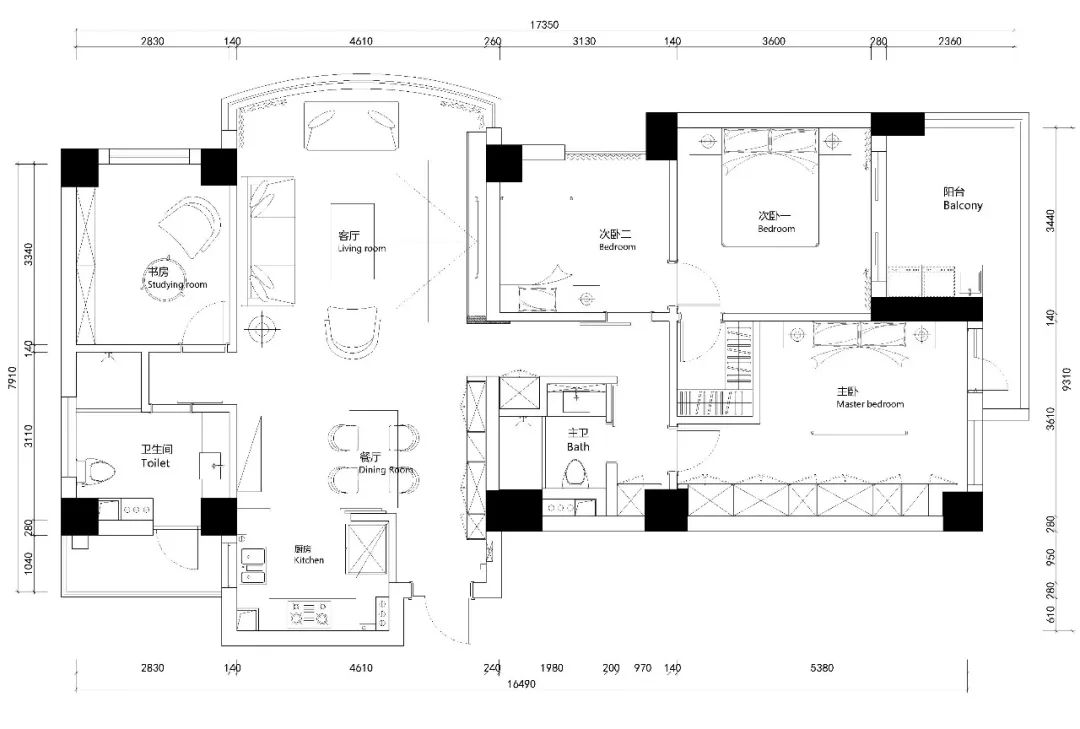 95平现代简约舒适,165平简约现代