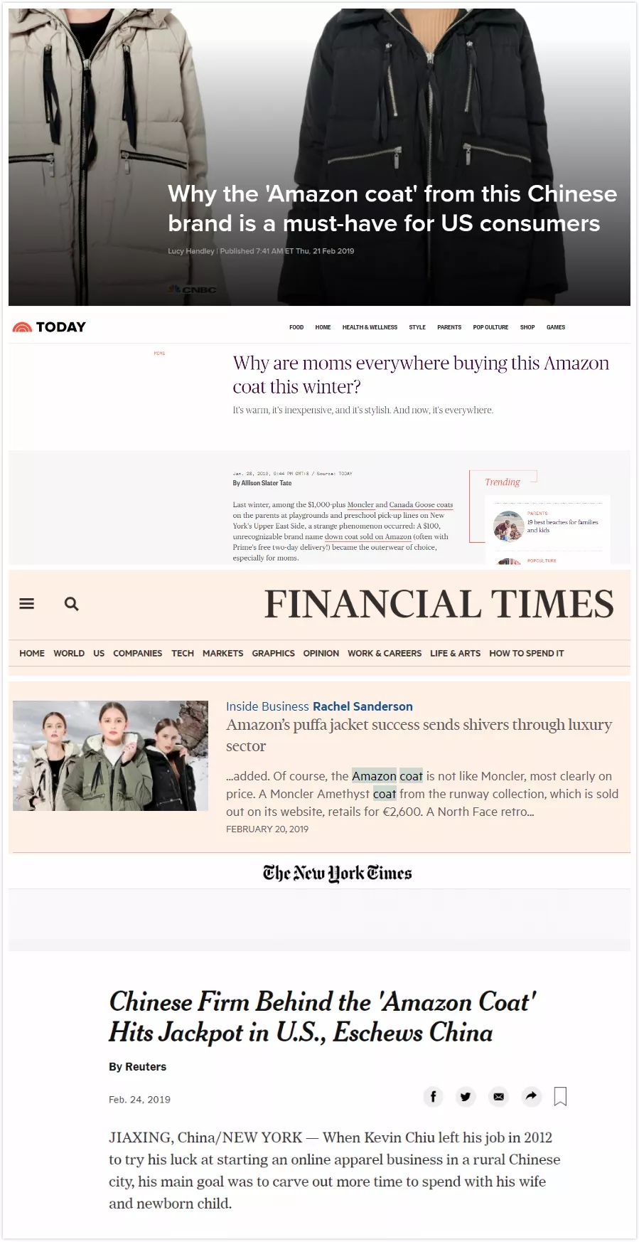 国产亚马逊羽绒服为什么成为爆款,中国羽绒服国际流行