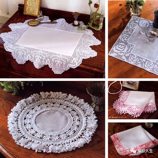 钩针台布装饰,钩织台布花样