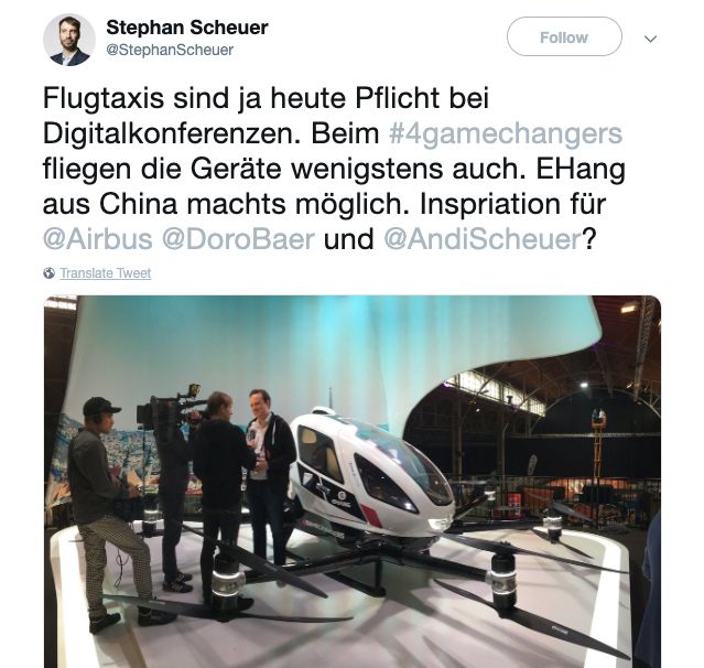 亿航载人飞行器欧洲,亿航国外飞行