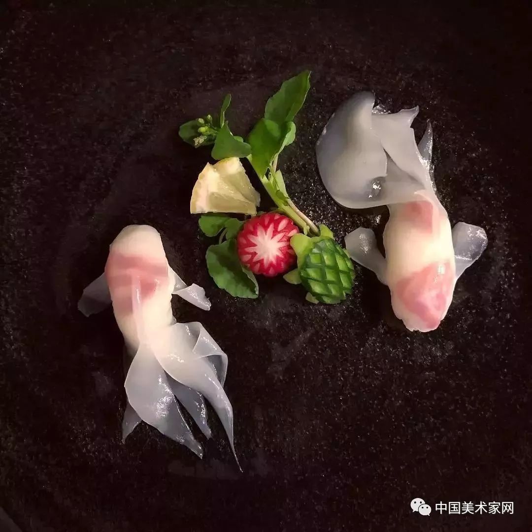 刺身的艺术图片大全,用生鱼片画作品