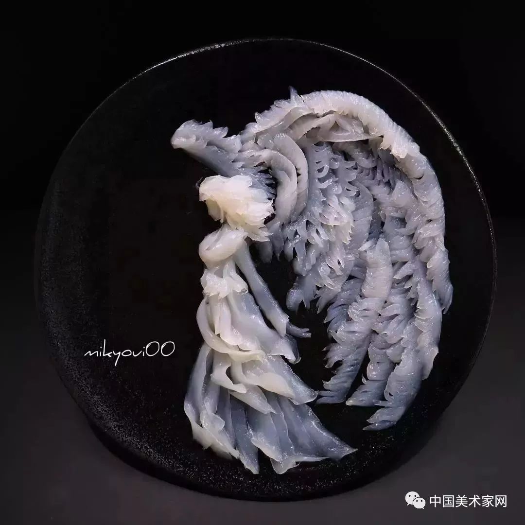 刺身的艺术图片大全,用生鱼片画作品