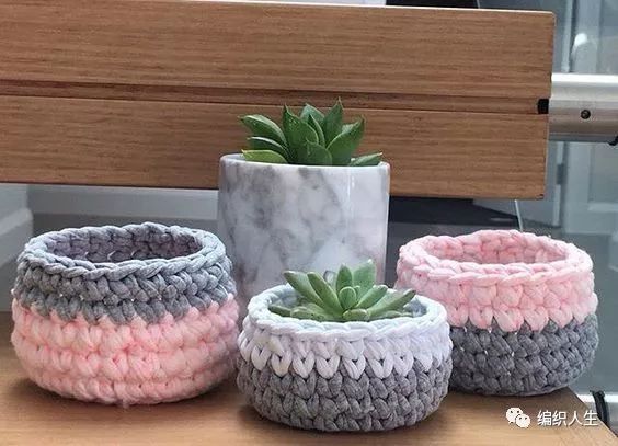 钩针收纳篮编织图解,钩针储物篮的图解