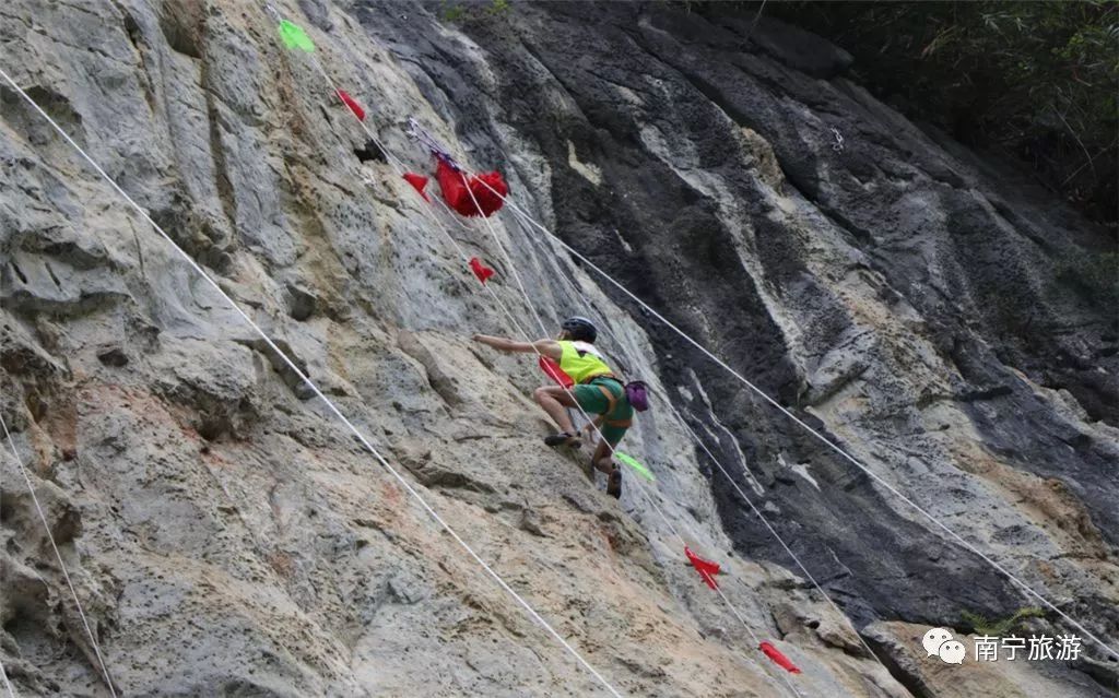 马山自然攀岩比赛图片,舞动广西广场舞大赛马山