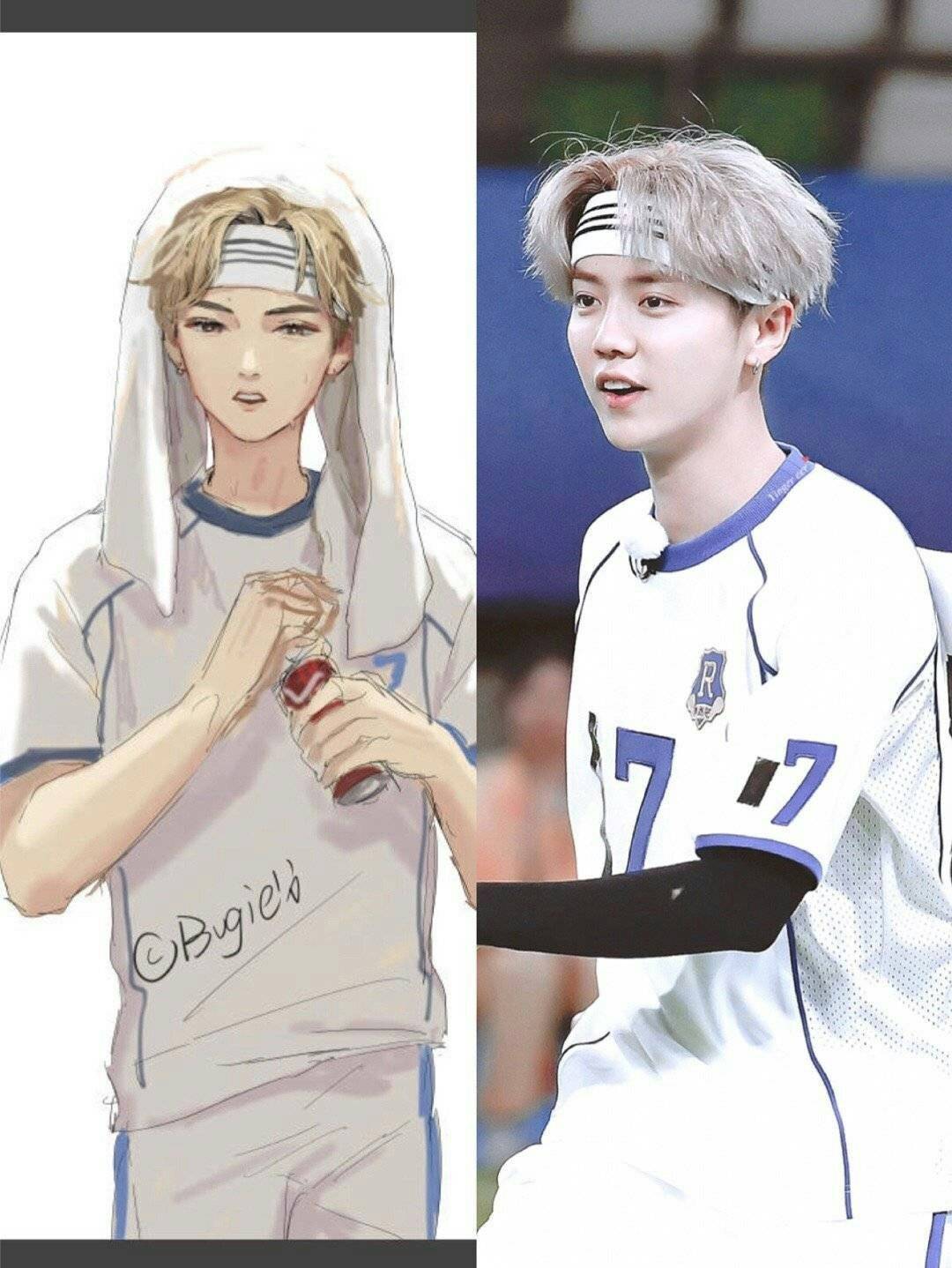 鹿晗素描手绘作品,鹿晗简笔画手绘图片图文