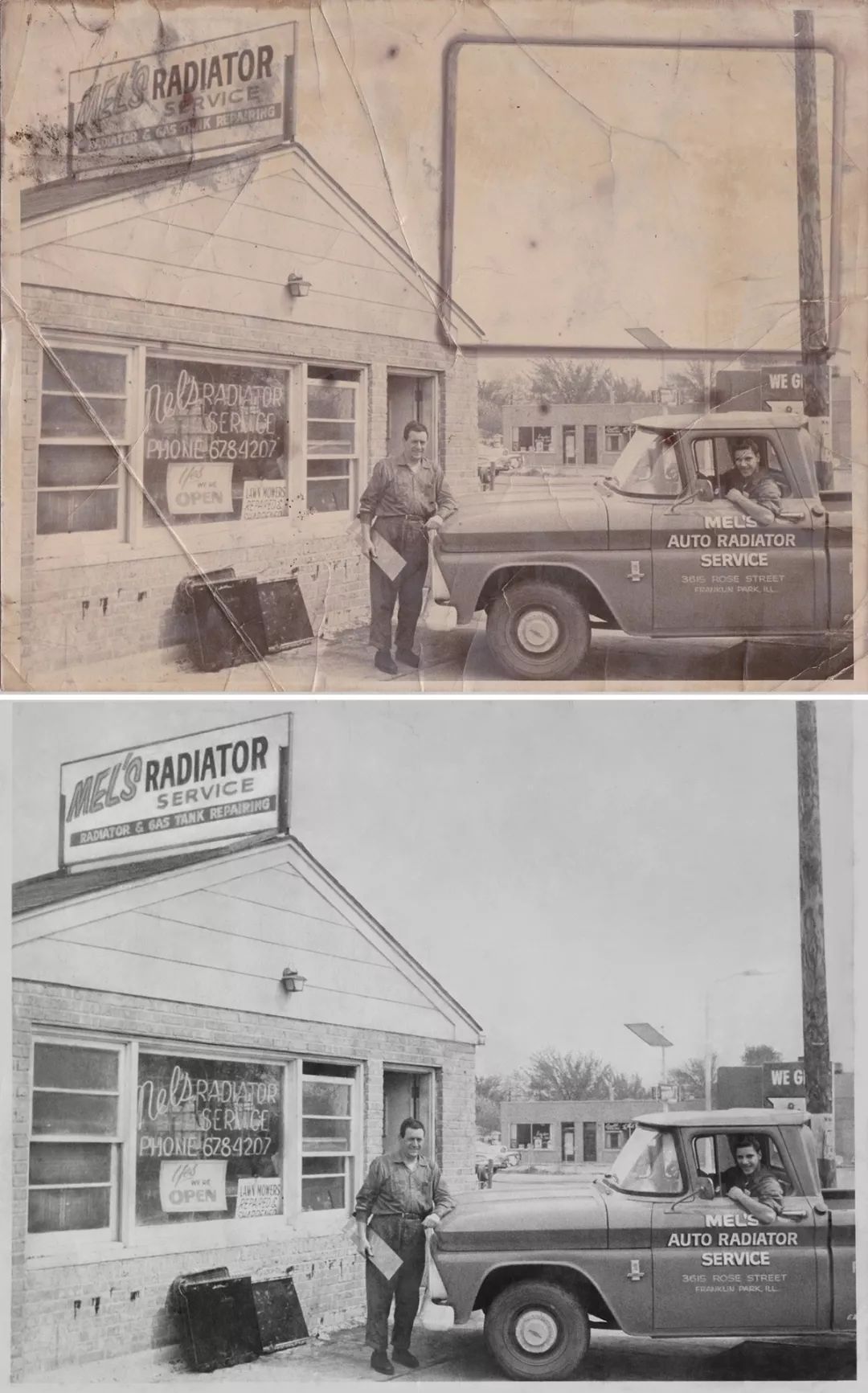 原来的老照片修复一下,修复污损老照片