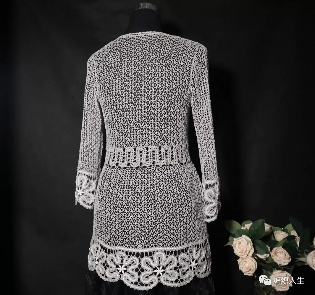 比利时花样套头短袖钩织全部教程,比利时领花钩织教程4