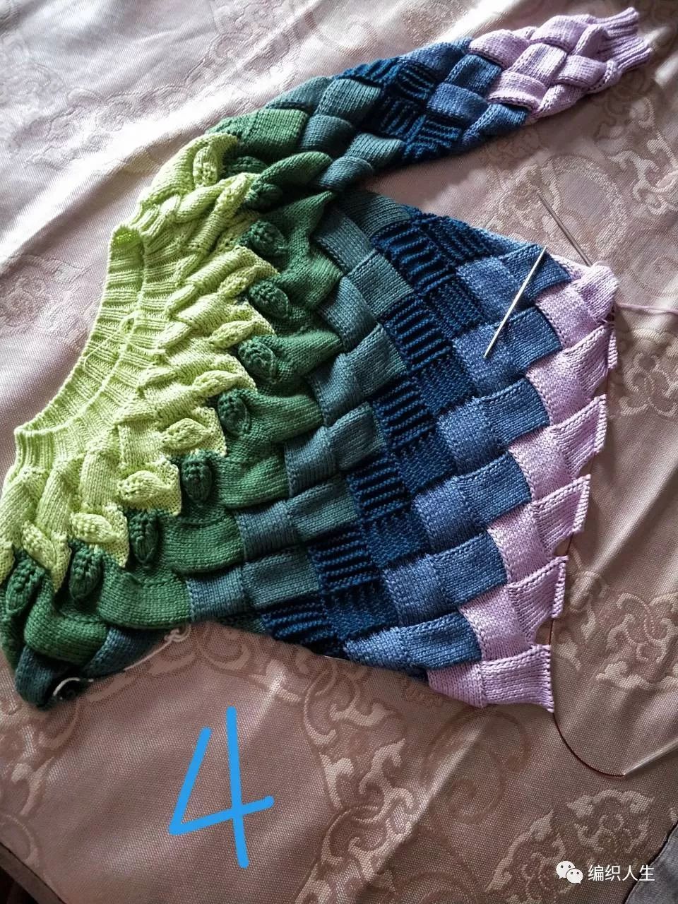 马海毛毛衣十三针编织花样图解,白桦编织衣服袖子收针