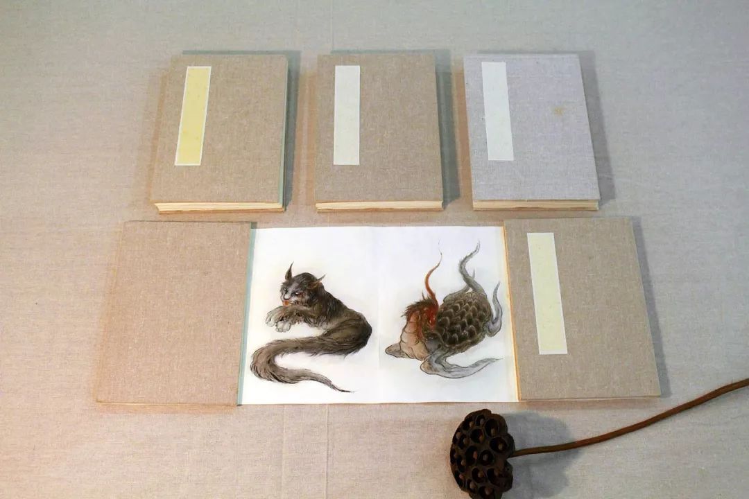 山海经异兽艺术画作,90后画家画山海经