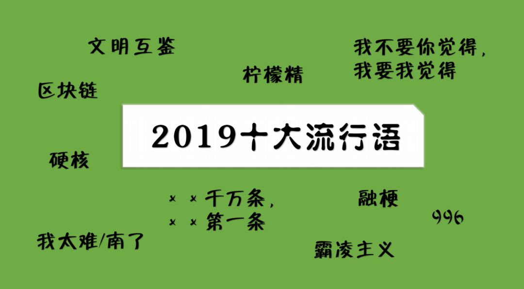 柠檬精十大流行语,2019年度十大流行语详解