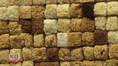 切出40000块面包丁玩拼图，无聊吃货的最高境界？