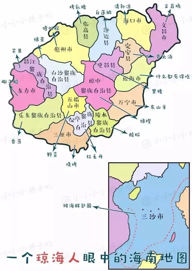 把地图画成画,海南的地图是怎么画的