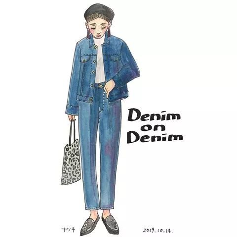 18套优雅又时髦的手绘穿搭,日本穿搭手绘秋冬