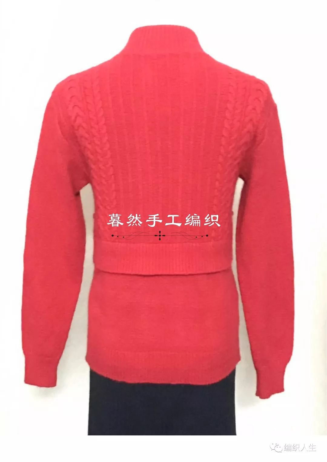 棒针拼色插肩袖毛衣的编织,女士塌肩袖棒针毛衣编织教程