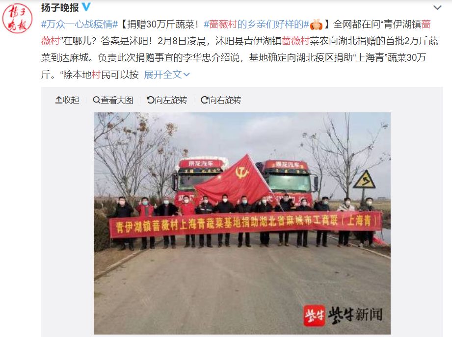 一送最少几十吨,支援湖北的背后是世界第一硬核蔬菜大国……