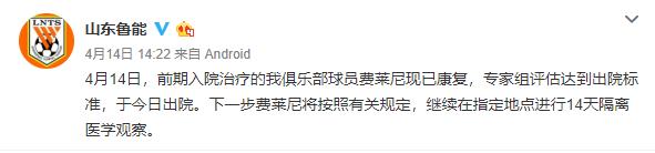 鲁能外援费莱尼,鲁能费莱尼康复