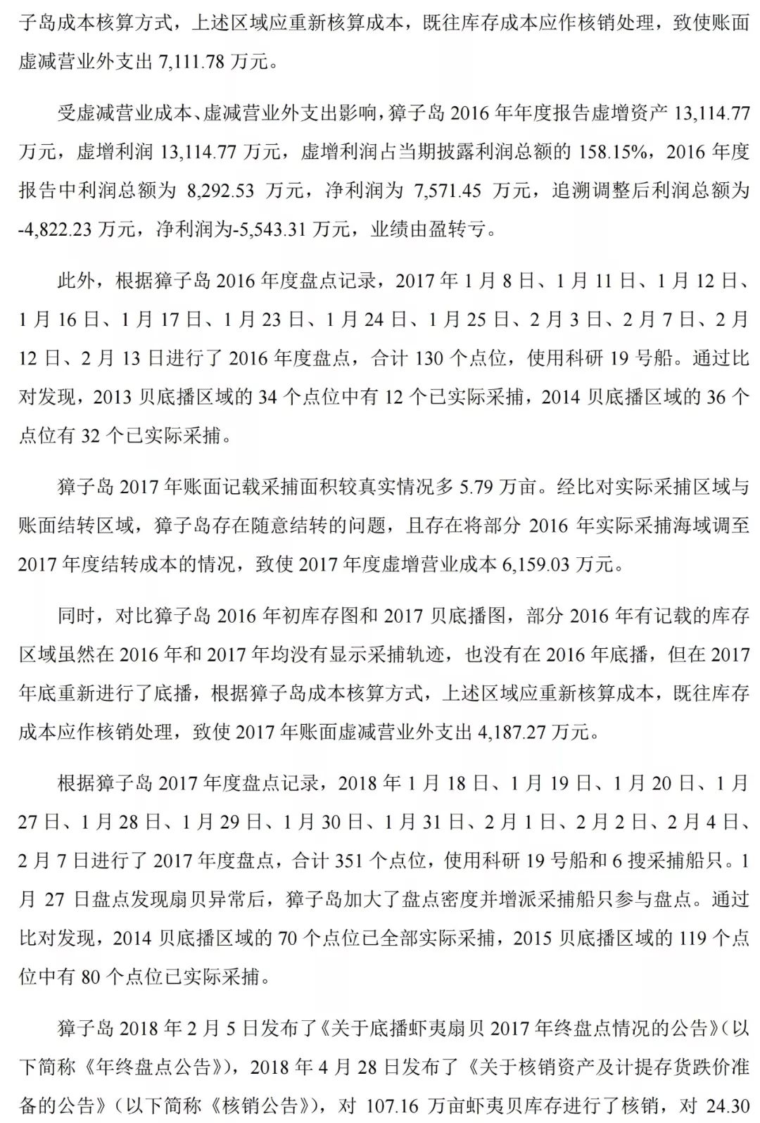 证监会调查獐子岛的过程,獐子岛证监会处罚