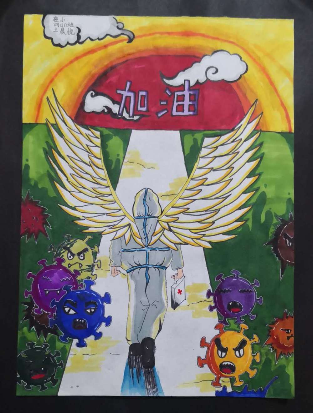 童画春天,春天的画儿童燕子