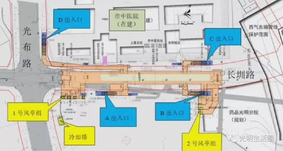 光明城际线最新规划图,光明区轨道13号线规划图