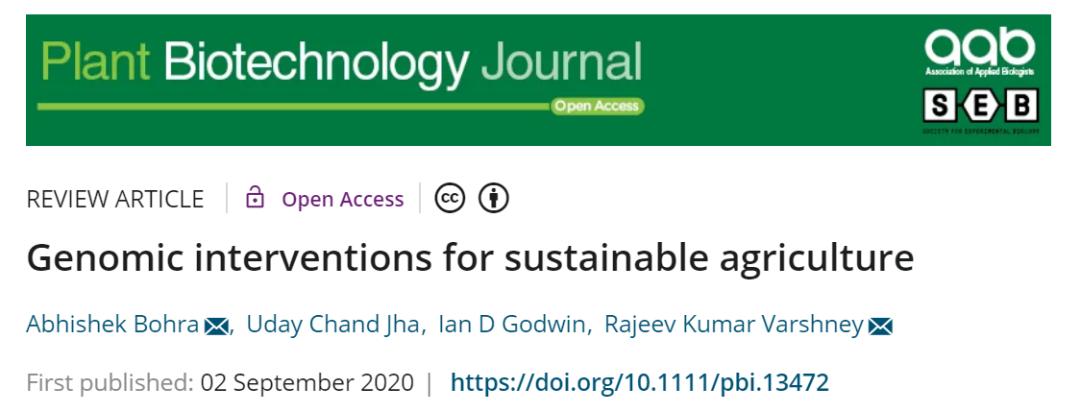 PBJ长文综述|植物基因组测序、基因编辑等前沿技术的持续突破助力现代农业迅速发展