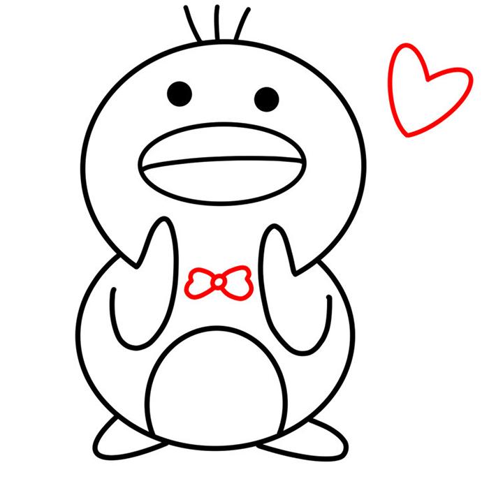 超简单小黄鸭简笔画,小黄鸭简笔画教程