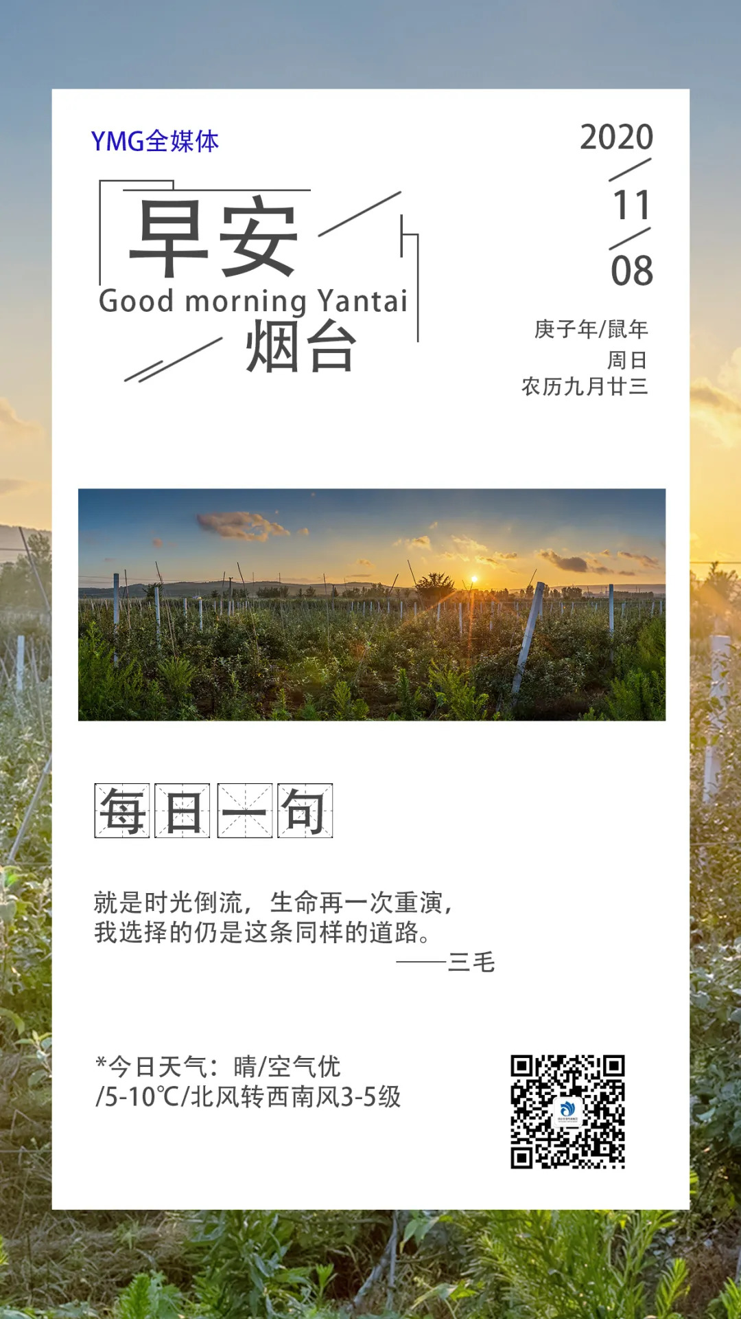 早安，烟台（11月08日）——烟台人自己的新闻早餐