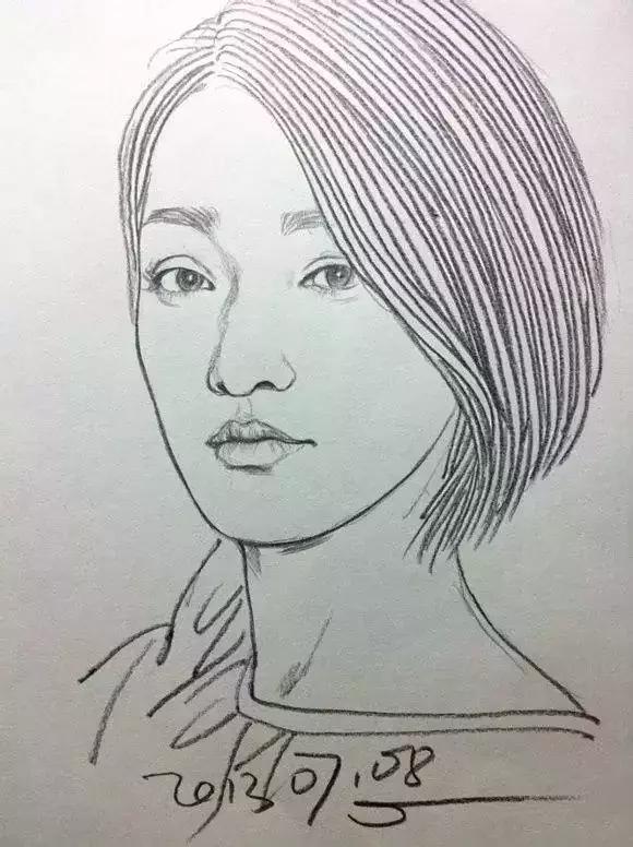 人物速写肖像画,速写是看一眼就能画出来的吗