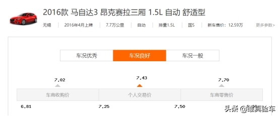 7w买15款昂克赛拉,7w买二手昂克赛拉