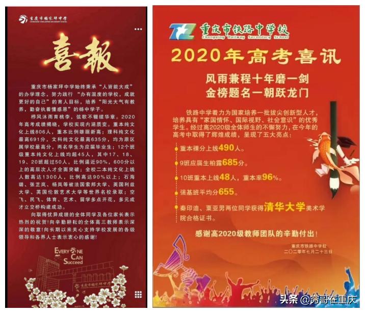 2020年高考重庆主城各区重点中学谁最强？是十八中还是十一中？