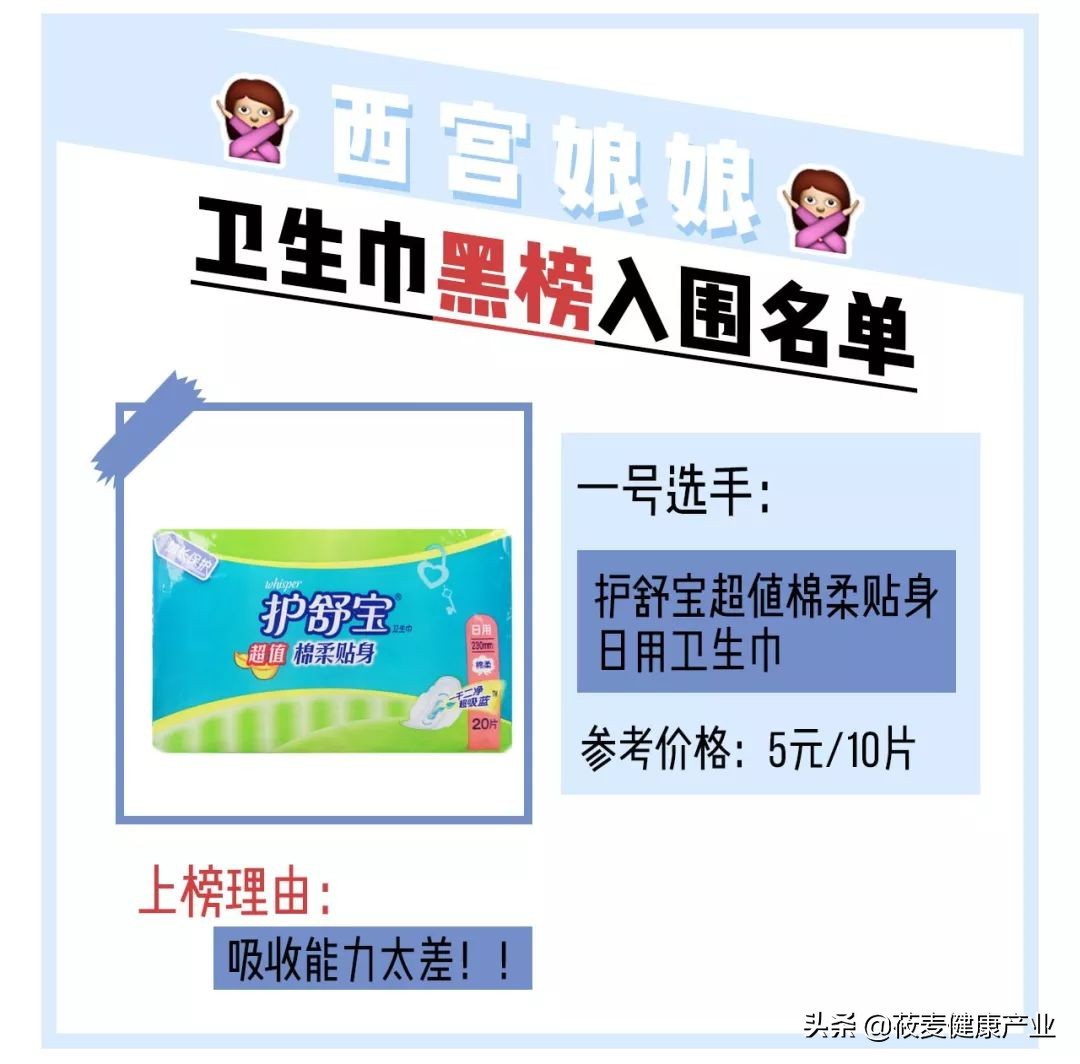 卫生巾哪些上了黑名单,你的卫生巾上黑名单了吗