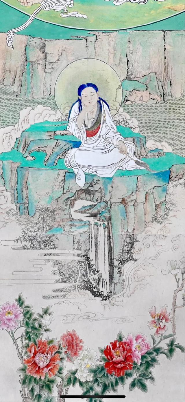 观音菩萨三十二像工笔画,观世音菩萨画像工笔画