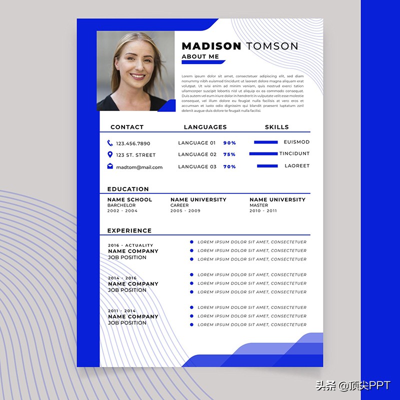 免费分享100款简历模板,免费一套简历模板