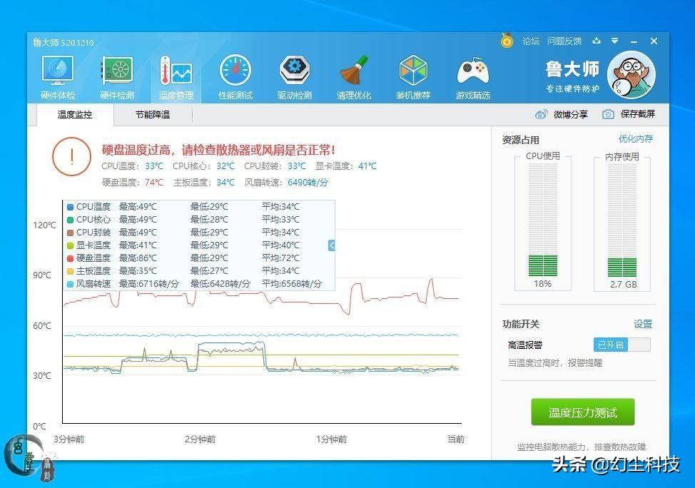ssd最高温度,温度低的ssd
